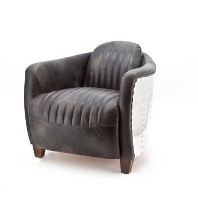 Fauteuil Yoriko - antraciet vintage leder Fauteuil Yoriko - antraciet vintage leder