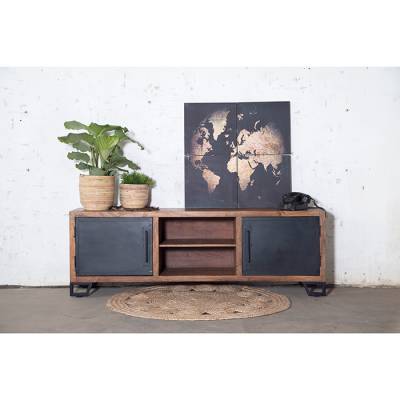 Wandkaart Globe 4 Delig zwart Wandkaart Globe 4 Delig zwart