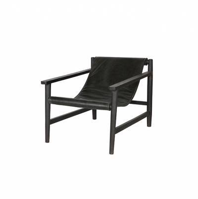 BePure Fauteuil Sling Zwart Leder BePure Fauteuil Sling Zwart Leder