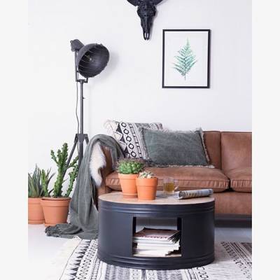 By-Boo Salontafel Barrel Zwart By-Boo Salontafel Barrel Zwart