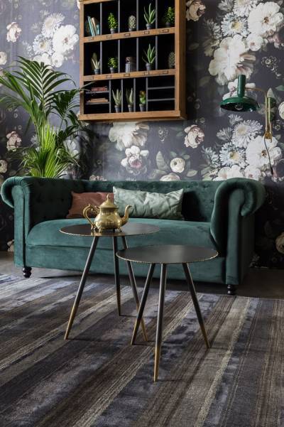 Dutchbone Bank Chester Velvet Dark Green Dutchbone Bank Chester Velvet Dark Green