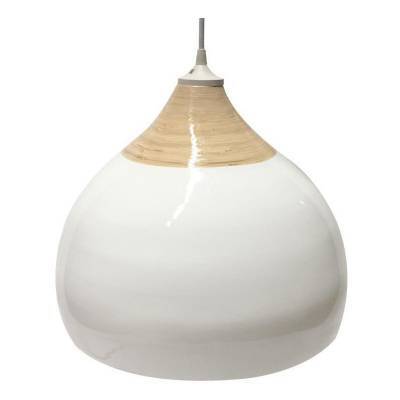 Leitmotiv Lamp Glazed Bamboo White Small Leitmotiv Lamp Glazed Bamboo White Small