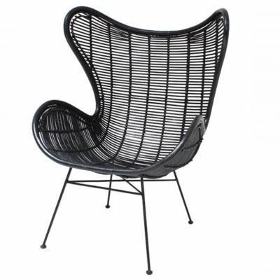 HK Living Rotan Egg Chair Zwart HK Living Rotan Egg Chair Zwart
