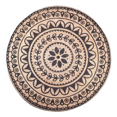 By-Boo Vloerkleed Jute Round Black 220cm By-Boo Vloerkleed Jute Round Black 220cm
