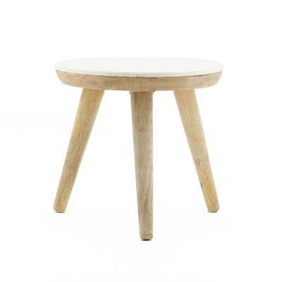 By-Boo Bijzettafel Trident Marble White Medium By-Boo Bijzettafel Trident Marble White Medium