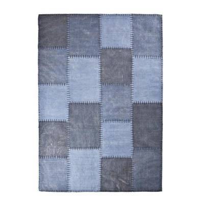 By-Boo Vloerkleed Patchwork Mono Blue 200x290 By-Boo Vloerkleed Patchwork Mono Blue 200x290
