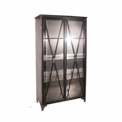 PTMD Vitrinekast Simple Metal Glass PTMD Vitrinekast Simple Metal Glass