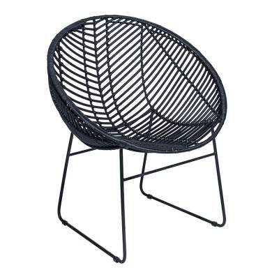 Fauteuil Rotan Rond Zwart Fauteuil Rotan Rond Zwart