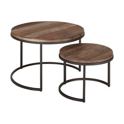 Tuareg Bijzettafel rond laag, set van 2 Tuareg Bijzettafel rond laag, set van 2