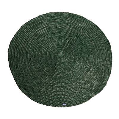 Vloerkleed Jute Rond - Groen 220x220cm - By-Boo Vloerkleed Jute Rond - Groen 220x220cm - By-Boo