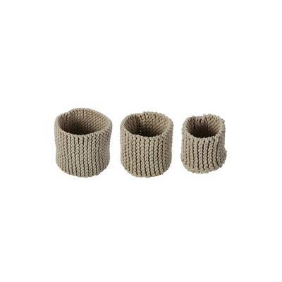 BePure Manden Gebreid Naturel Set Van 3 BePure Manden Gebreid Naturel Set Van 3