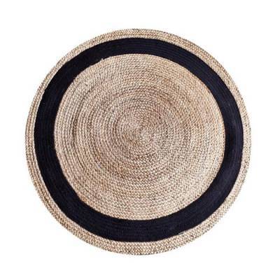 By-Boo Carpet Jute Rond Natural/Zwart 120 cm By-Boo Carpet Jute Rond Natural/Zwart 120 cm