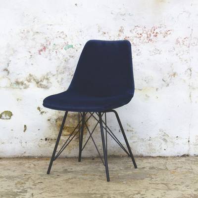 Stoel Ivy Velvet Dark Blue set van 2 Stoel Ivy Velvet Dark Blue set van 2
