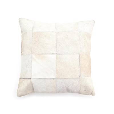 By-Boo Kussen Patchwork Leather White By-Boo Kussen Patchwork Leather White