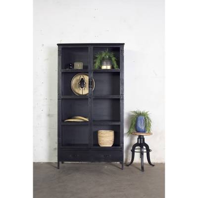 Vitrinekast 2 deurs basic zwart Vitrinekast 2 deurs basic zwart