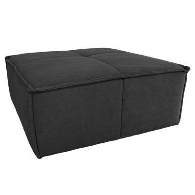 HK Living Hocker Canvas Houtskool Zwart HK Living Hocker Canvas Houtskool Zwart