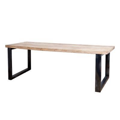Solid dining table Mango with metal leg Solid dining table Mango with metal leg