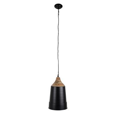 Dutchbone Hanglamp Wood Top Zwart Dutchbone Hanglamp Wood Top Zwart