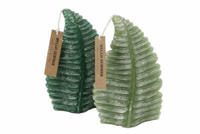 Kaars botanisch blad S groen Kaars botanisch blad S groen