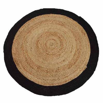 Vloerkleed Rond Jute Zwart 120cm Vloerkleed Rond Jute Zwart 120cm