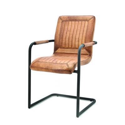 Stoel Leder Mika Cognac Stoel Leder Mika Cognac