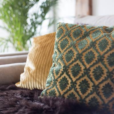 Dutchbone Kussen Glory Groen Dutchbone Kussen Glory Groen