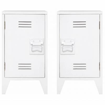HK Living Nachtkastje Set Van 2 Locker Wit HK Living Nachtkastje Set Van 2 Locker Wit
