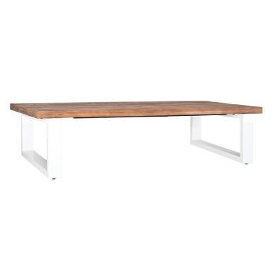 Salontafel Massief met Metalen Poot Wit Salontafel Massief met Metalen Poot Wit
