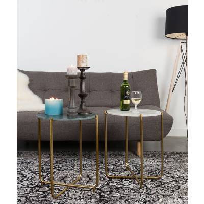 White Label Living Bijzettafel Timpa Marble Wit White Label Living Bijzettafel Timpa Marble Wit
