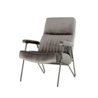 Fauteuil William - grijs velvet Fauteuil William - grijs velvet