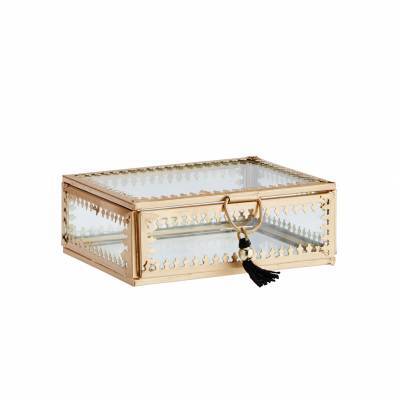 Madam Stoltz Glazen Box Gold Tassel Madam Stoltz Glazen Box Gold Tassel