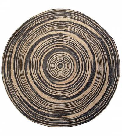 HK Living Vloerkleed Jute Rond Naturel Zwart L HK Living Vloerkleed Jute Rond Naturel Zwart L