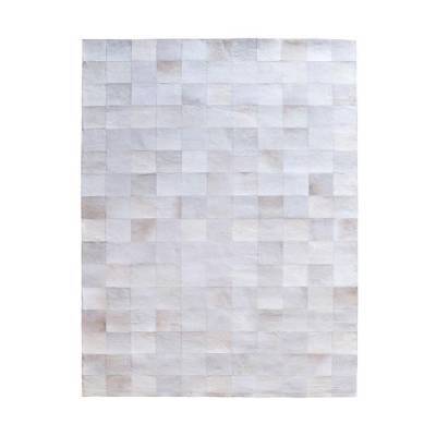 By-Boo Vloerkleed Patchwork Leather White By-Boo Vloerkleed Patchwork Leather White