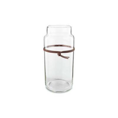 Vase Clear Class Leather Strap 20cm Vase Clear Class Leather Strap 20cm