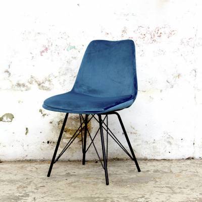 Stoel Ivy Velvet Blue set van 2 Stoel Ivy Velvet Blue set van 2