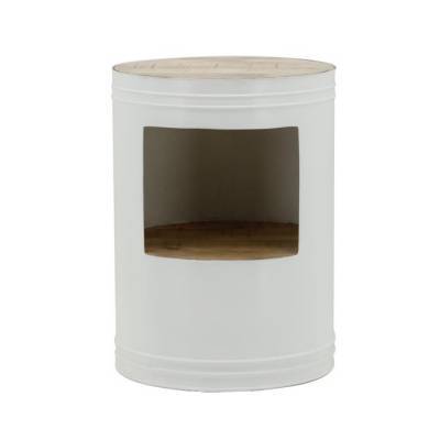 By-Boo Bijzettafel Barrel Wit By-Boo Bijzettafel Barrel Wit