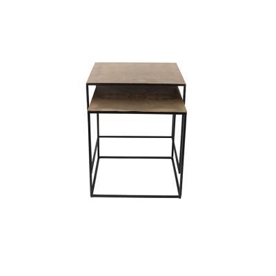 Dutchbone Bijzettafel Saffra Set Van 2 Brass Dutchbone Bijzettafel Saffra Set Van 2 Brass