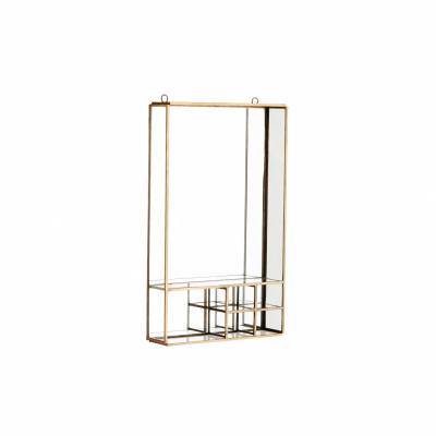 Madam Stoltz Spiegel Antique Brass Met Vakken Madam Stoltz Spiegel Antique Brass Met Vakken