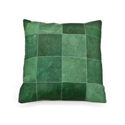 By-Boo Kussen Patchwork Leather Green By-Boo Kussen Patchwork Leather Green