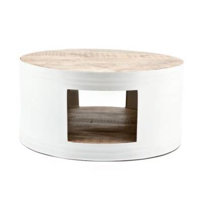 By-Boo Salontafel Barrel Wit By-Boo Salontafel Barrel Wit