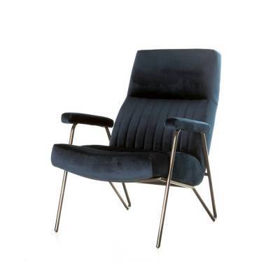 Fauteuil William - blauw velvet Fauteuil William - blauw velvet