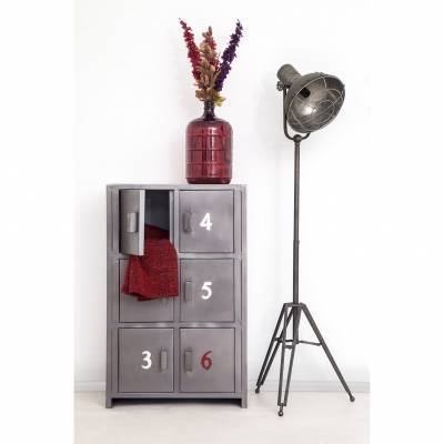 Industriële 6 lockerkast chroom Industriële 6 lockerkast chroom