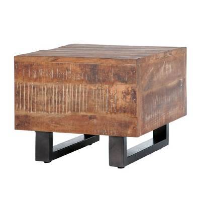 Bijzettafel blok Mango 50x50 cm - zwart Bijzettafel blok Mango 50x50 cm - zwart