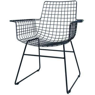 HK Living Stoel Wire Zwart Met Armleuning HK Living Stoel Wire Zwart Met Armleuning