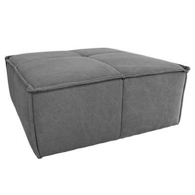 HK Living Hocker Canvas As Grijs HK Living Hocker Canvas As Grijs