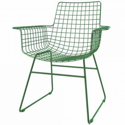 HK Living Stoel Wire Groen Met Armleuning HK Living Stoel Wire Groen Met Armleuning
