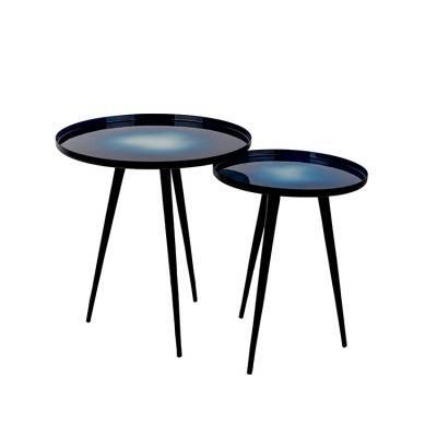 Zuiver Bijzettafel Flow Blauw Set Van 2 Zuiver Bijzettafel Flow Blauw Set Van 2