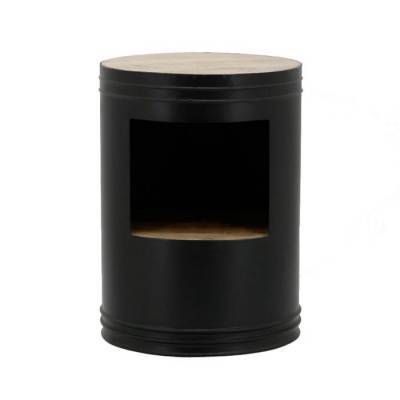 By-Boo Bijzettafel Barrel Zwart By-Boo Bijzettafel Barrel Zwart