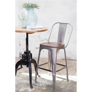 Barkruk Tolix Met Hout Metal Barkruk Tolix Met Hout Metal