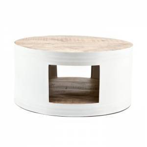 By-Boo Salontafel Barrel Wit By-Boo Salontafel Barrel Wit